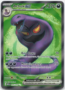 Arbok ex 185/165 Ultra Rare 151 Pokemon Holo Near Mint - Image 1