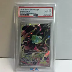 2025 POKEMON MEG EN-MEGA EVOLUTION ILLUSTRATION RARE #133 BULBASAUR PSA 10 - Image 1