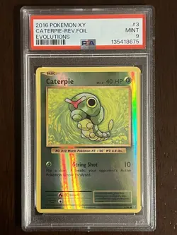 2016 Pokemon XY Evolutions Caterpie Reverse Holo PSA 9 NM-MT #1 - Image 1
