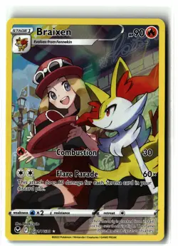 Braixen ⭐ TG01/TG30 Holo Silver Tempest Trainer Gallery Pokemon NM - Image 1