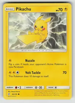 Pikachu 66/236 Common Cosmic Eclipse Pokemon Near Mint - Image 1
