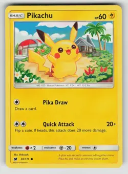 Pikachu 30/111 Common Crimson Invasion Pokemon Near Mint - Image 1