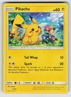 Pikachu (#29) 29/30 Common SM Trainer Kit: Lycanroc & Alolan Raichu Pokemon MP - Image 1