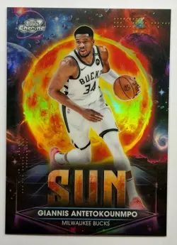 Topps 2025-26 Cosmic Chrome Giannis Antetokounmpo Planetary Pursuit Sun #PPS-4 - Image 1