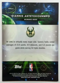 Topps 2025-26 Cosmic Chrome Giannis Antetokounmpo Planetary Pursuit Sun #PPS-4 - Image 2