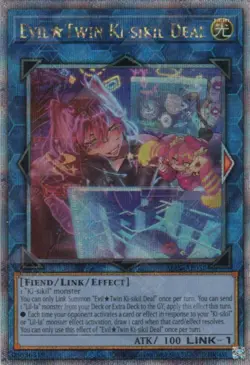 Yugioh Evil Twin Ki-sikil Deal ALIN-AE052 Quarter Century Secret Rare QCSR AE - Image 1