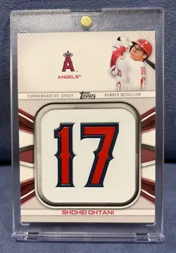 2022 Topps Series 1 Jersey Number Medallion Commemorative Relics Shohei Ohtani - Image 1