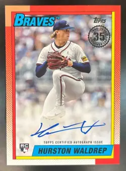 2025 Topps Hurston Waldrep 1990 Baseball Auto Series 1 #90A-HW RC Atlanta Braves - Image 1