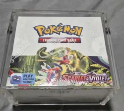 Pokemon TCG Scarlet Violet Base Set Booster Box Factory Sealed + Acrylic Case - Image 1