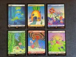 Plains (Rainbow Foil) SpongeBob MTG Secret Lair Drop Foil Lot Of 6 - Image 1