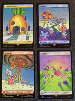 Plains (Rainbow Foil) SpongeBob MTG Secret Lair Drop Foil Lot Of 6 - Image 3