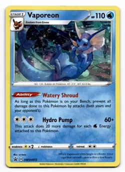 Vaporeon SWSH: Sword & Shield Promo Cards - Pokemon NM SWSH072 - Image 1