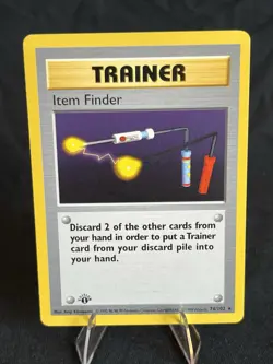 Item Finder 74/102 Shadowless 1st Edition Moderately Played Pokemon TCG - Image 1