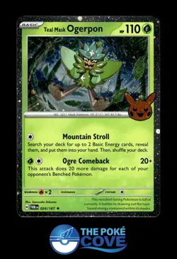 Teal Mask Ogerpon (Cosmos Holo) 024/167 | Trick or Trade BOOster 2024 | NM - Image 1