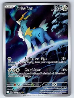 Cobalion 144/086 Holo Illustration Rare Black Bolt Pokemon Holo Near Mint - Image 1