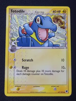 Pokemon TCG - Totodile - 67/101 - EX Dragon Frontiers - LP Common (2006) - Image 1