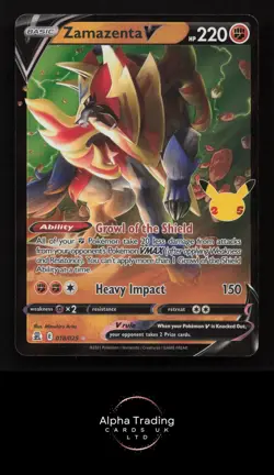 Zamazenta V 018/025 Holo V Rare Celebrations Pokemon Near Mint - Image 1
