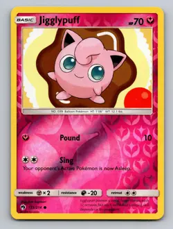 Jigglypuff 133/214 Lost Thunder Common Reverse Holo Near Mint - Image 1