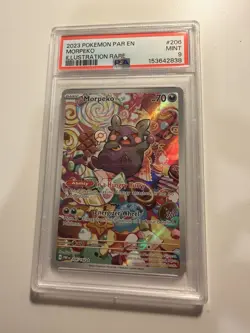Pokemon TCG Morpeko Paradox Rift Holo Illustration Card 206/182 PSA 9 - Image 1