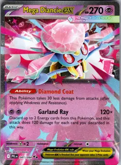 Mega Diancie ex 041/094 Double Rare Pokemon Holo NM/M - Image 1
