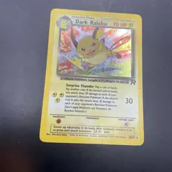 Dark Raichu 83/82 Vintage Holo Pokemon Card- Team Rocket Set Secret Rare MP - Image 2