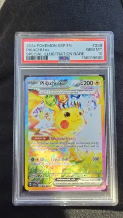 2024 Pokemon SSP EN #238 Pikachu ex Special Illustration Rare PSA 10 GEM MT - Image 1