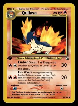 Quilava 46/111 1st Edition Neo Genesis Set Pokemon Card - Image 1