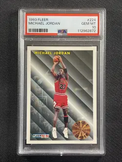 NBA Card PSA 10 GEM MT Michael Jordan Fleer 93-94 League Leader Bulls #224 - Image 1