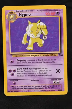 Hypno 23/62 NM Fossil Regular Rare Unlimited Pokemon TCG Card Near Mint - Image 1