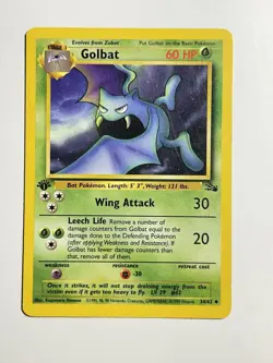 Pokemon 1st Edition Golbat Uncommon Fossil 34/62 Vintage - Image 1