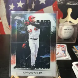Topps 2025 Chrome Update Ken Griffey Jr Night Terrors Insert NT-7 Reds - Image 1