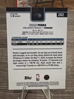 2025-26 Topps Chrome Noah Penda #282 SKYLIGHT Refractor Magic Rookie - Image 5