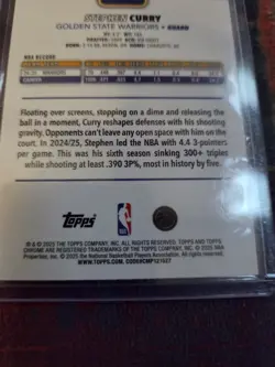 2025-26 Topps Chrome - Stephen Curry #201 RayWave Refractor - Image 3