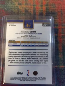 2025-26 Topps Chrome - Stephen Curry #201 RayWave Refractor - Image 4