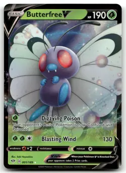 Butterfree V Holo Ultra Rare 001/189 Pokemon TCG SWSH03: Darkness Ablaze NM - Image 1