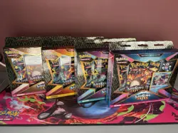 Pokemon Shining Fates Mad Party Pin Collection x 4 Sealed Boxes (Each Variant) - Image 1