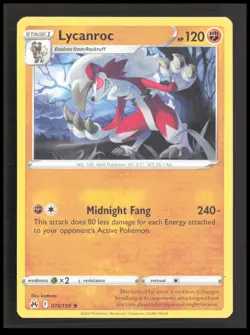 Lycanroc 074/159 Rare Crown Zenith Pokemon tcg Card CB-1-3-C-15 - Image 1