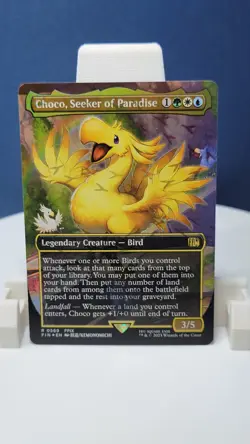 MTG English Choco, Seeker of Paradise (Borderless) (Chocobo Track Foil) NM Foil - Image 3