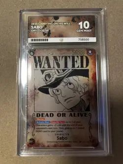Sabo OP13-120 SP Wanted Poster Alternate Art Carrying On his Will TCG ACE 10 - Image 2