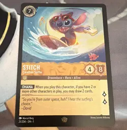 Disney Lorcana Stitch Carefree Surfer First Chapter 21/204 1st EN Foil - Image 1