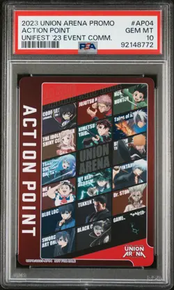 2023 UNION ARENA JAPANESE UAPR-PROMOS #AP04 ACTION POINT PSA 10 - Image 1