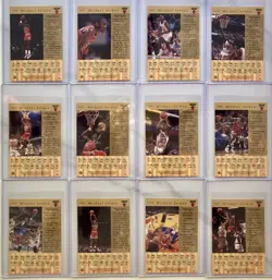 1998 Michael Jordan Upper Deck Gatorade Promo Gold Jumbo 12-Card Complete Set - Image 2