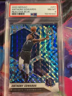 2020-21 Panini Mosaic - Rookie Anthony Edwards #201 Reactive Blue Prizm (RC) - Image 1