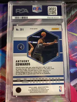 2020-21 Panini Mosaic - Rookie Anthony Edwards #201 Reactive Blue Prizm (RC) - Image 2