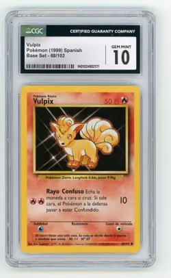 Vulpix Pokemon (1999) Base Set Spanish #68/102 CGC 10 GEM MINT POP 1 Highest - Image 1