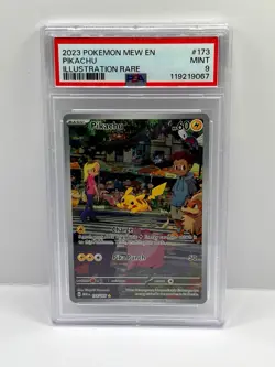 POKEMON TCG PIKACHU 173/165 SCARLET & VIOLET 151 IR FULL ART PSA 9 MINT - Image 1