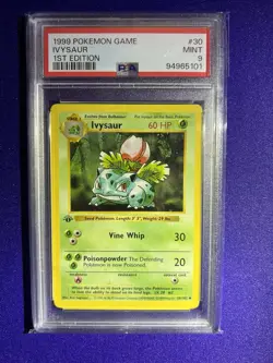 PSA 9 - Pokemon IVYSAUR - 1st First EDITION Shadowless Base Set 30/102 MINT - Image 1