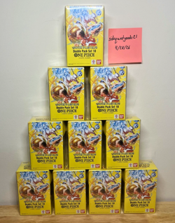 Lot of 10 - ONE PIECE CARD GAME OP-15 DOUBLE PACK SET 10 ENGLISH DP-10 USA - Image 1