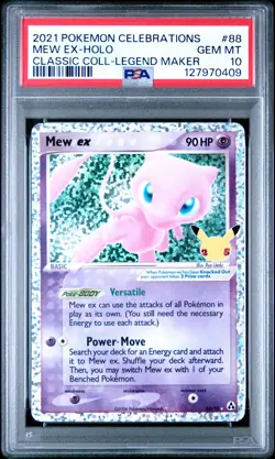 2021 POKEMON CELEBRATIONS CLASSIC COLLECTION #88 MEW EX-HOLO PSA 10 - Image 1
