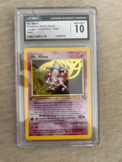 2000 Pokemon DUTCH 1st Edition Jungle Mr. Mime Holo 6/64 CGC 10 GEM MINT - Image 1